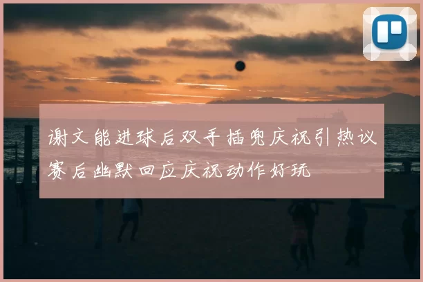 谢文能进球后双手插兜庆祝引热议赛后幽默回应庆祝动作好玩