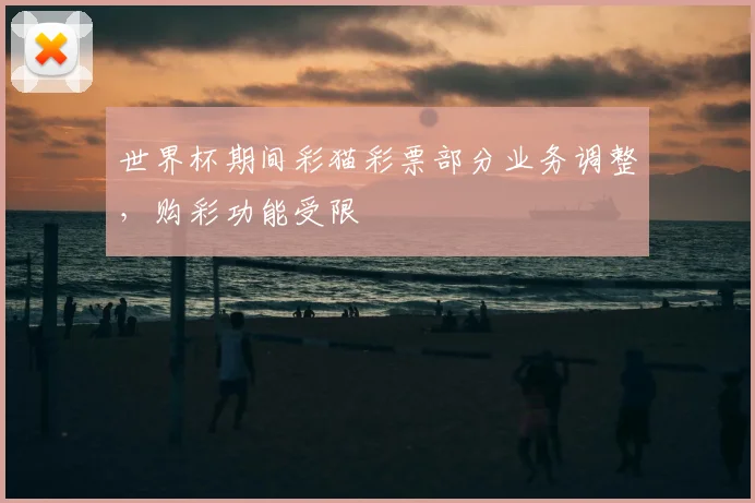 世界杯期间彩猫彩票部分业务调整，购彩功能受限